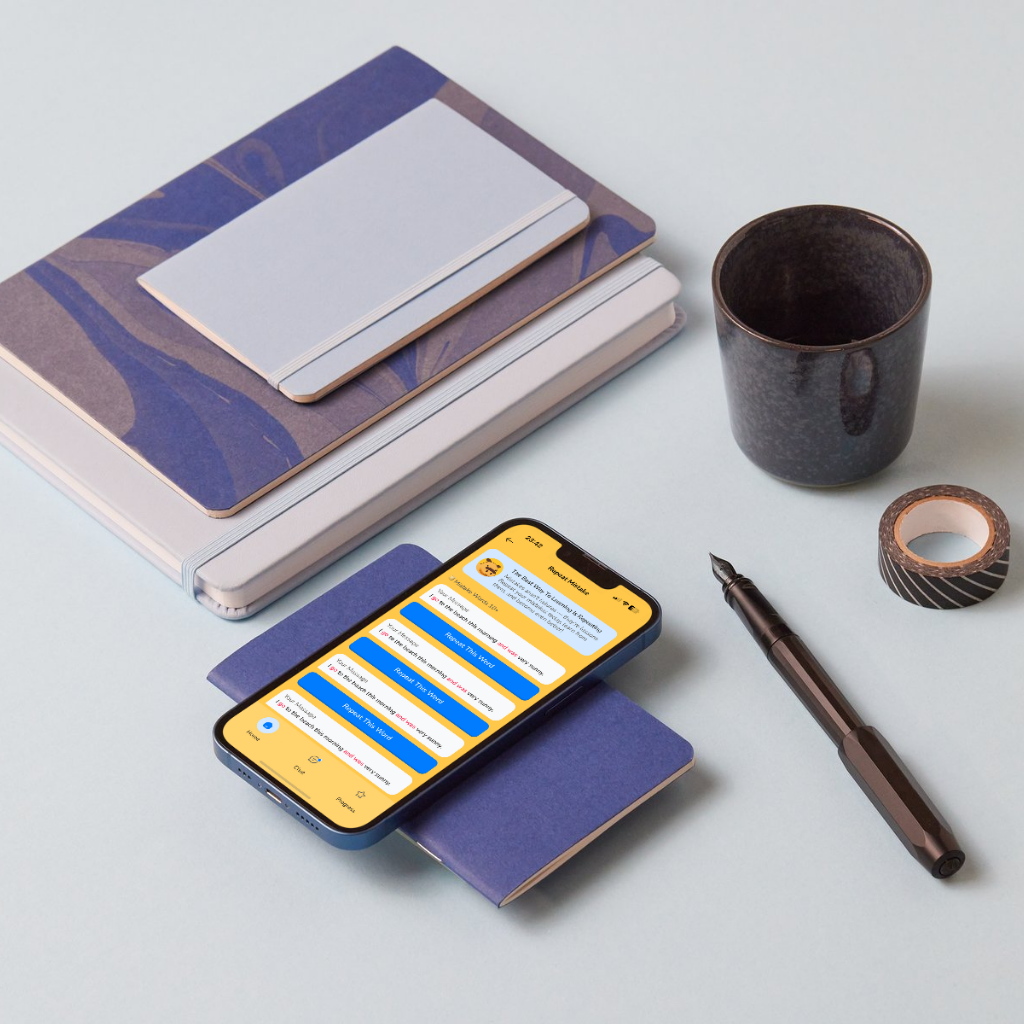 Aispeak app on a desk